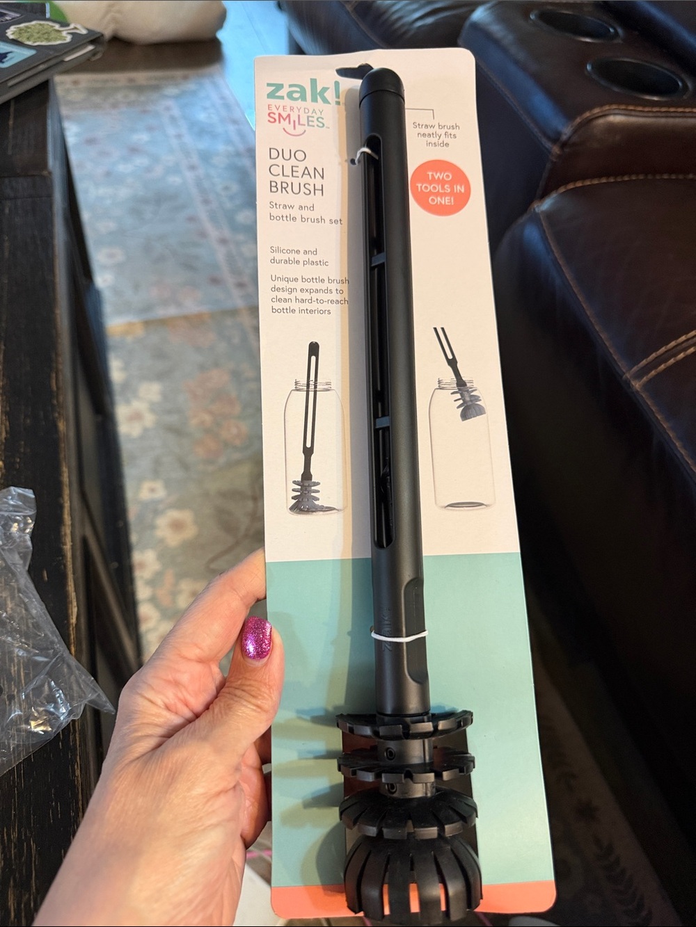 Duo Clean Brush Bottle Cleaner - Black